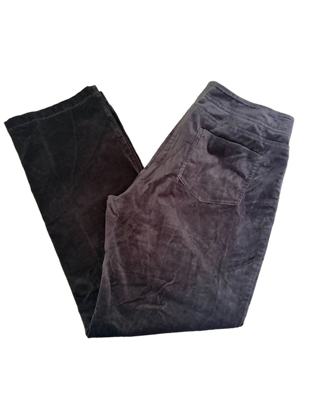 Eileen Fisher Pants Velour Velvet Purple Button Zip Pockets Soft Medium y2k